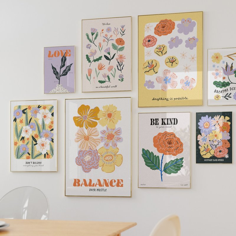 Floral Quotes - 缤纷花语画廊墙 x12 挂画装饰 海报 居家布置 - 电子手绘真人画像/绘画/插画 - 其他材质 