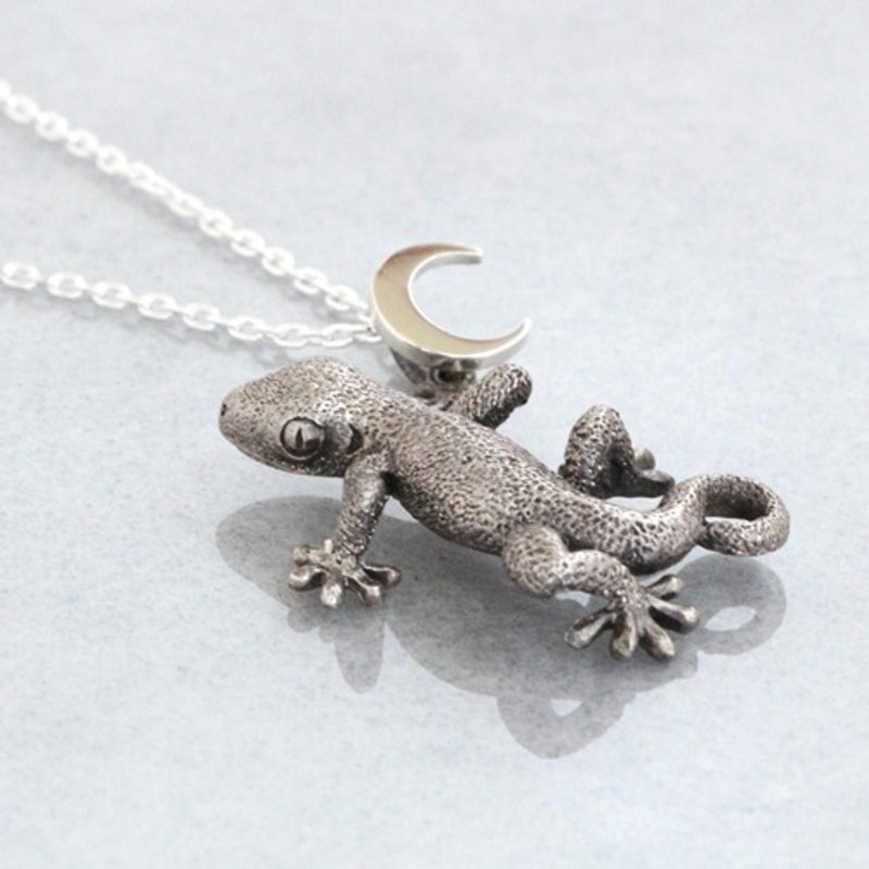 守宫银饰坠链 / 925 纯银 - 项链 - 其他金属 银色