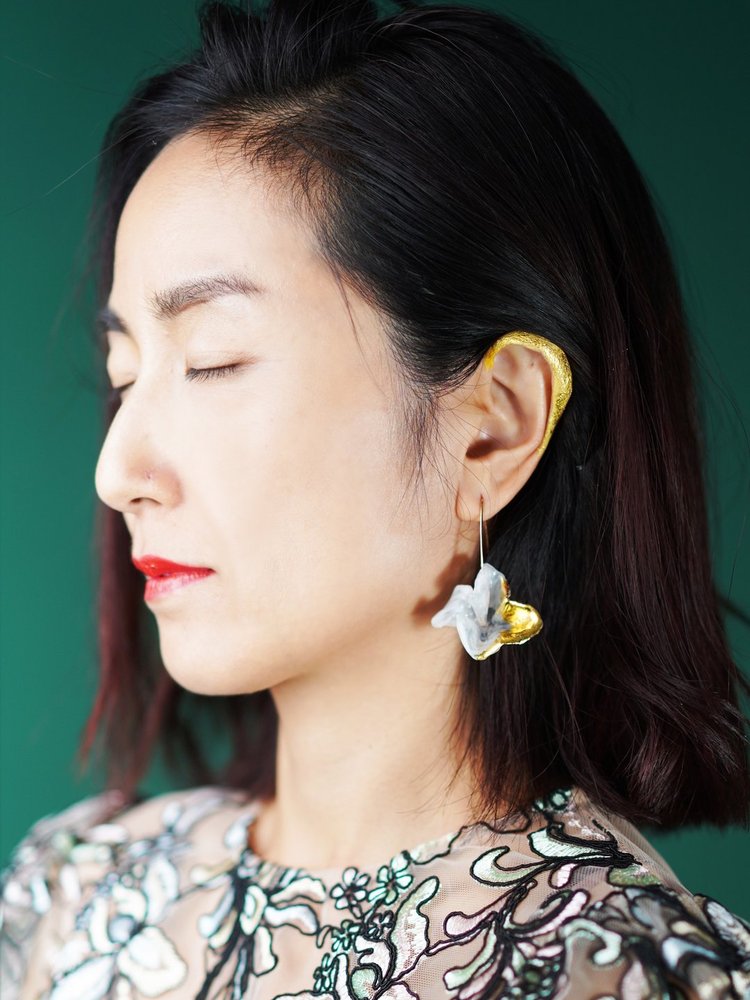 Reborn Earrings - 耳环/耳夹 - 塑料 金色