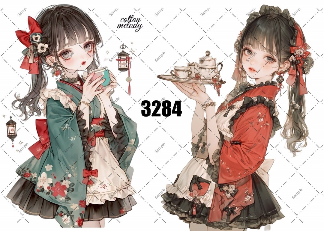 original sticker no.3284 人物贴纸 原创贴纸 原创人物贴纸 装饰贴纸 cotton melody - 贴纸 - 纸 