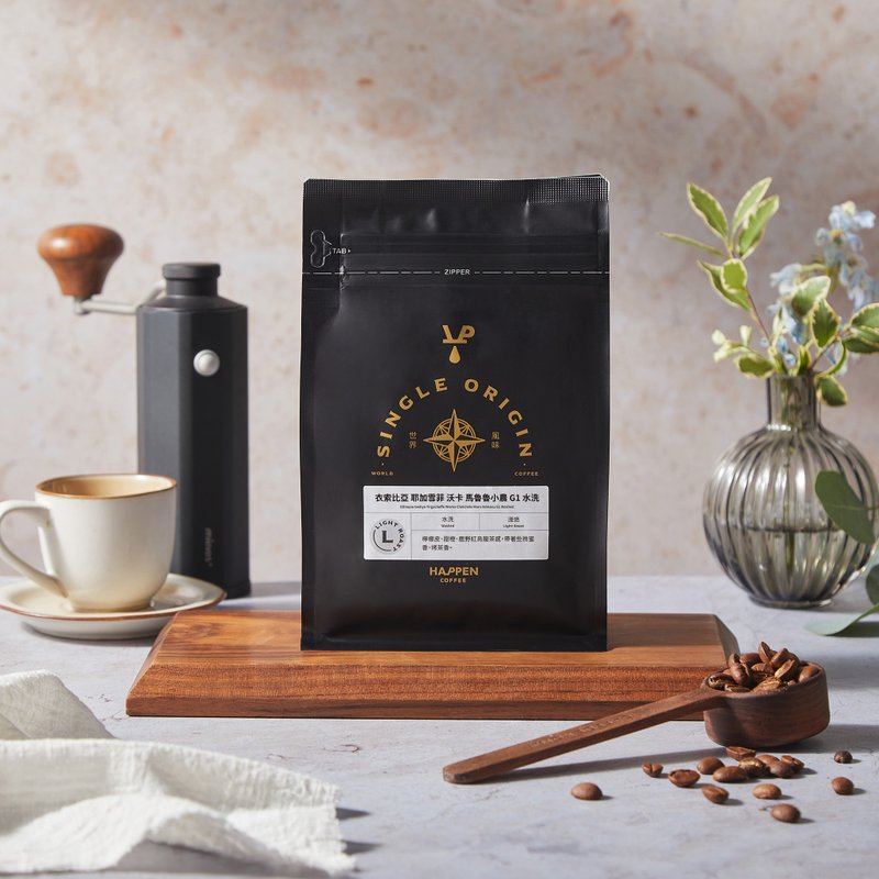 埃塞俄比亚 耶加 马鲁鲁小农  独特红乌龙茶香 | 浅焙  咖啡豆 200g - 咖啡 - 新鲜食材 黑色