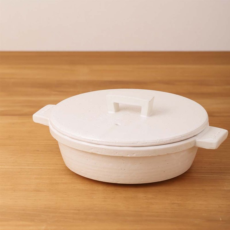 日本长谷园伊贺烧 小酒馆珍味陶锅 白 - 锅具/烤盘 - 陶 白色