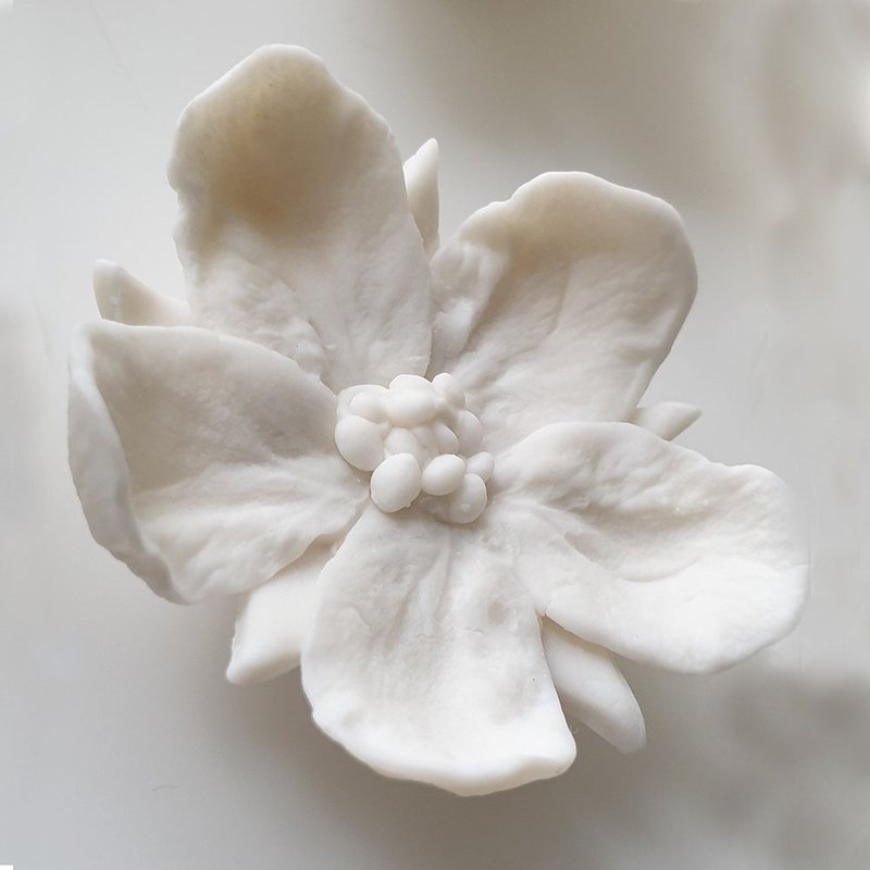 瓷花  陶瓷花  白色的花是手工雕刻的 - 墙贴/壁贴 - 陶 白色