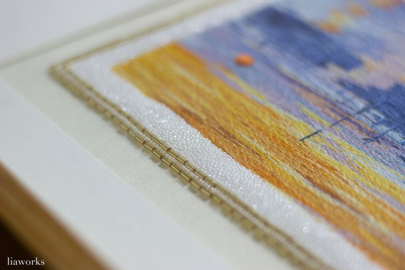 DIY材料包/ 法式刺绣线上课程level1/日出 - 编织/刺绣/羊毛毡/裁缝 - 绣线 橘色