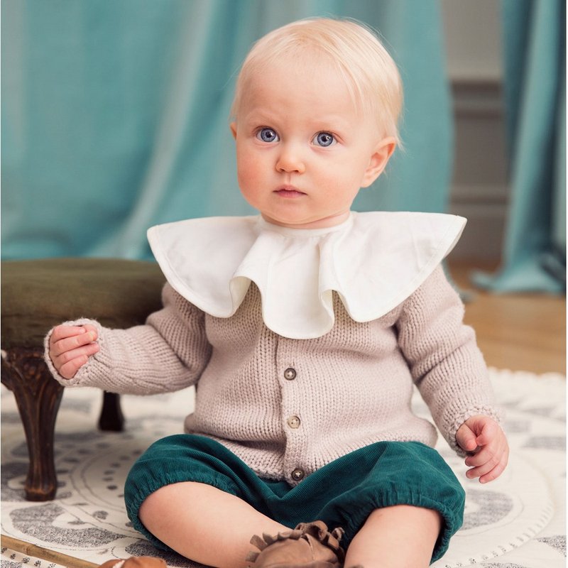 360度口水巾围兜兜 - Vanilla White - 围嘴/口水巾 - 棉．麻 白色