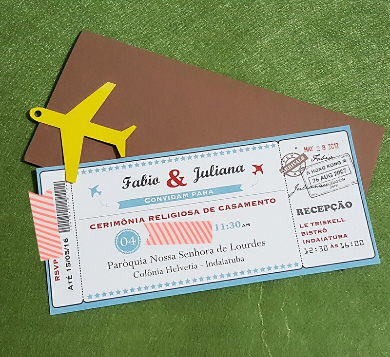 MYLoveHK 定制化婚礼请柬喜帖 个人订造 环球机票 - 喜帖 - 纸 