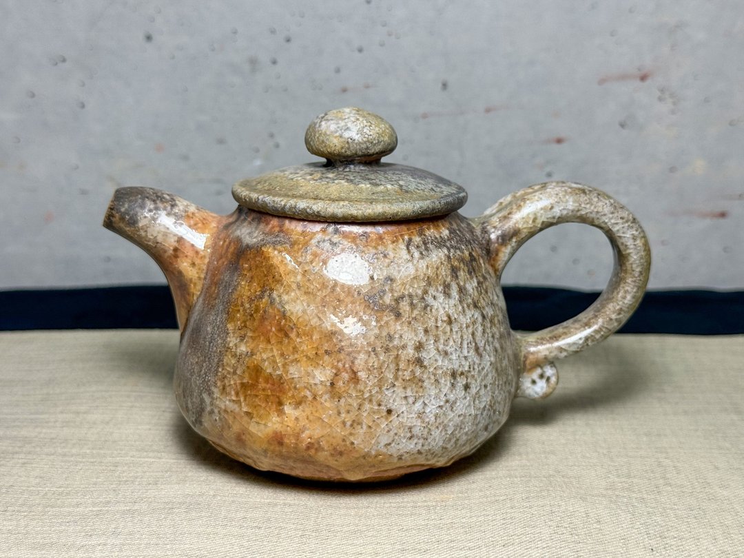 茶壶/正把壶/柴烧/杨博戎/志野/落灰 - 茶具/茶杯 - 陶 