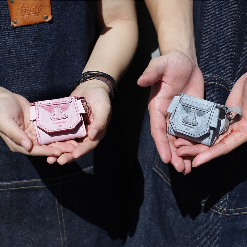 摩艾情侣 立体御饭团零钱包组 - 零钱包 - 真皮 多色