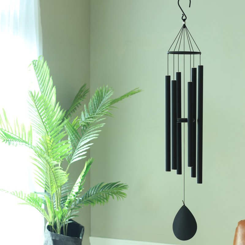 【现代北欧风和弦风铃】内敛黑六管风铃-42吋/礼品/毕业季/生日礼 - 摆饰 - 其他金属 黑色