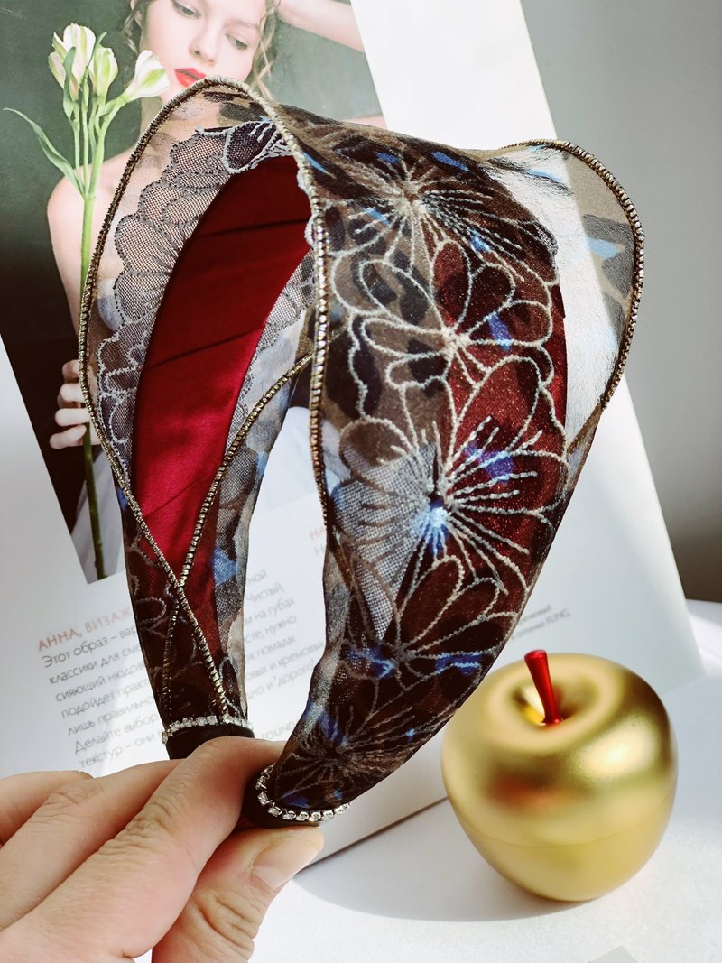 原创典雅酒红色发箍 - 发带/发箍 - 其他材质 红色