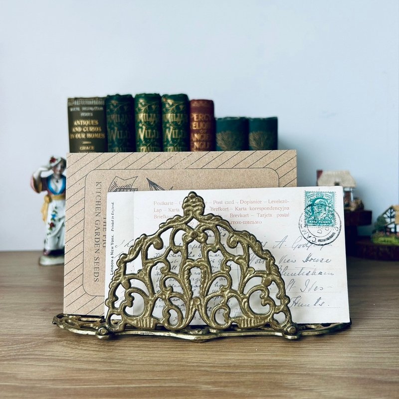 英国古董 哥德式黄铜信件架 - 摆饰 - 铜/黄铜 