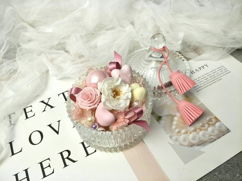 恋恋香气-香氛水晶玻璃盅-不凋花永生花*扩香石*香氛*情人节 - 植栽/盆栽 - 植物．花 粉红色