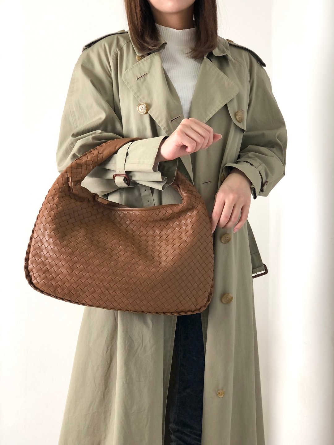 【日本直送，名牌二手包装】Bottega Veneta Bottega Veneta Intrecciato 皮革 Hobo Bag 单肩包棕cbxwim - 侧背包/斜挎包 - 真皮 咖啡色