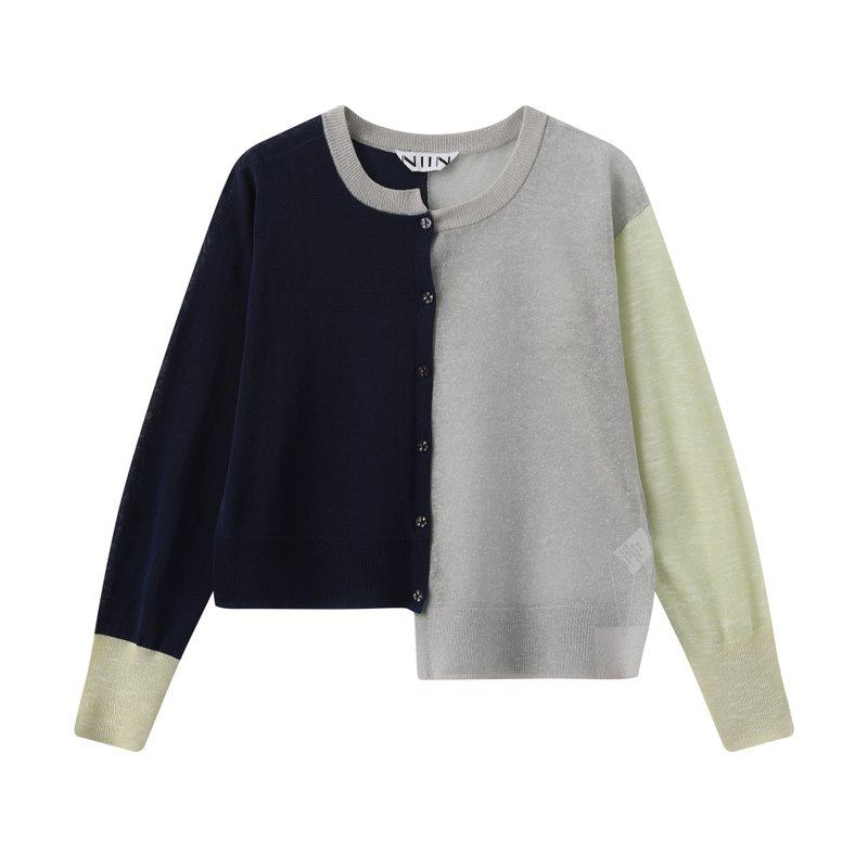 不规则撞色夏季针织开衫 - 女装针织衫/毛衣 - 其他材质 银色