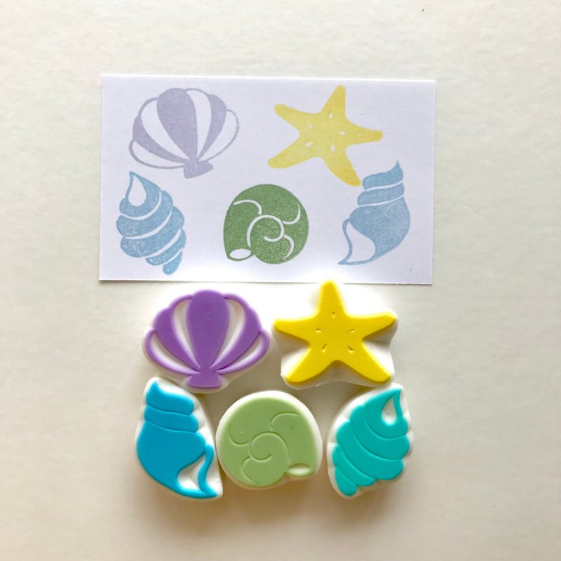 消しゴムスタンプ*Shell - 印章/印台 - 橡胶 蓝色