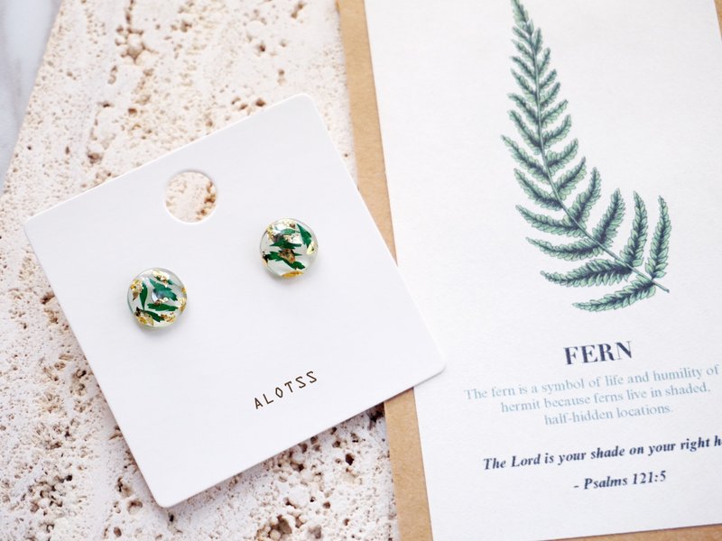 手作 植物耳环 水晶花 树脂饰品 新娘 伴娘礼品 闺蜜饰品 - 耳环/耳夹 - 植物．花 