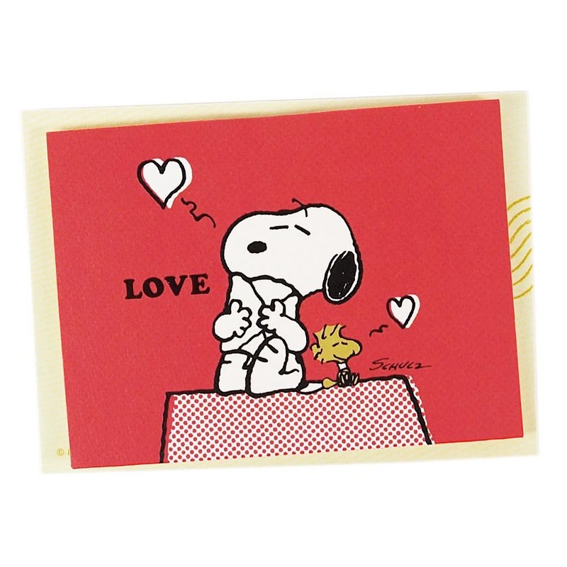 Snoopy 与查理布朗抱抱【Hallmark-Peanuts史奴比-小礼卡】 - 卡片/明信片 - 纸 红色