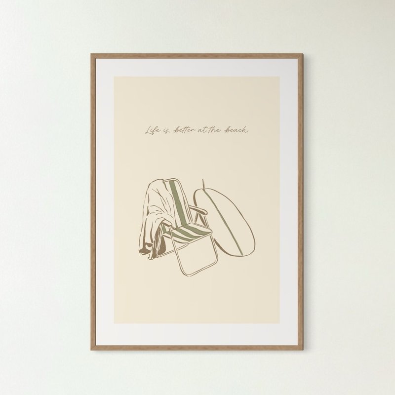Life is better at the beach 印刷画作 墙壁装饰 - 海报/装饰画/版画 - 纸 白色