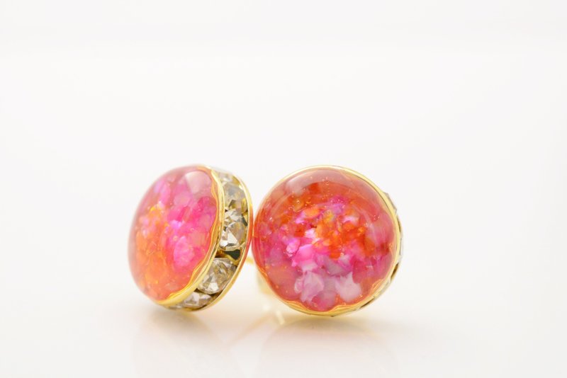 Akane sky earrings - 耳环/耳夹 - 其他材质 红色