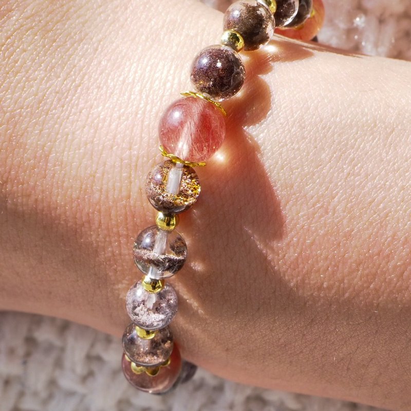 手作红幽灵发晶手链 - 手链/手环 - 水晶 红色