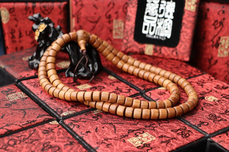 特精工六道木念珠 10x8mm桶珠 降龙木 108颗 佛珠 藏传佛教 饰品 - 手链/手环 - 木头 