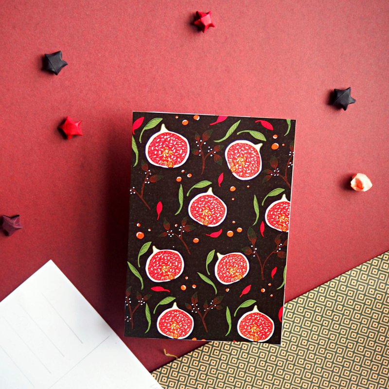 无花果明信片 - 卡片/明信片 - 纸 多色