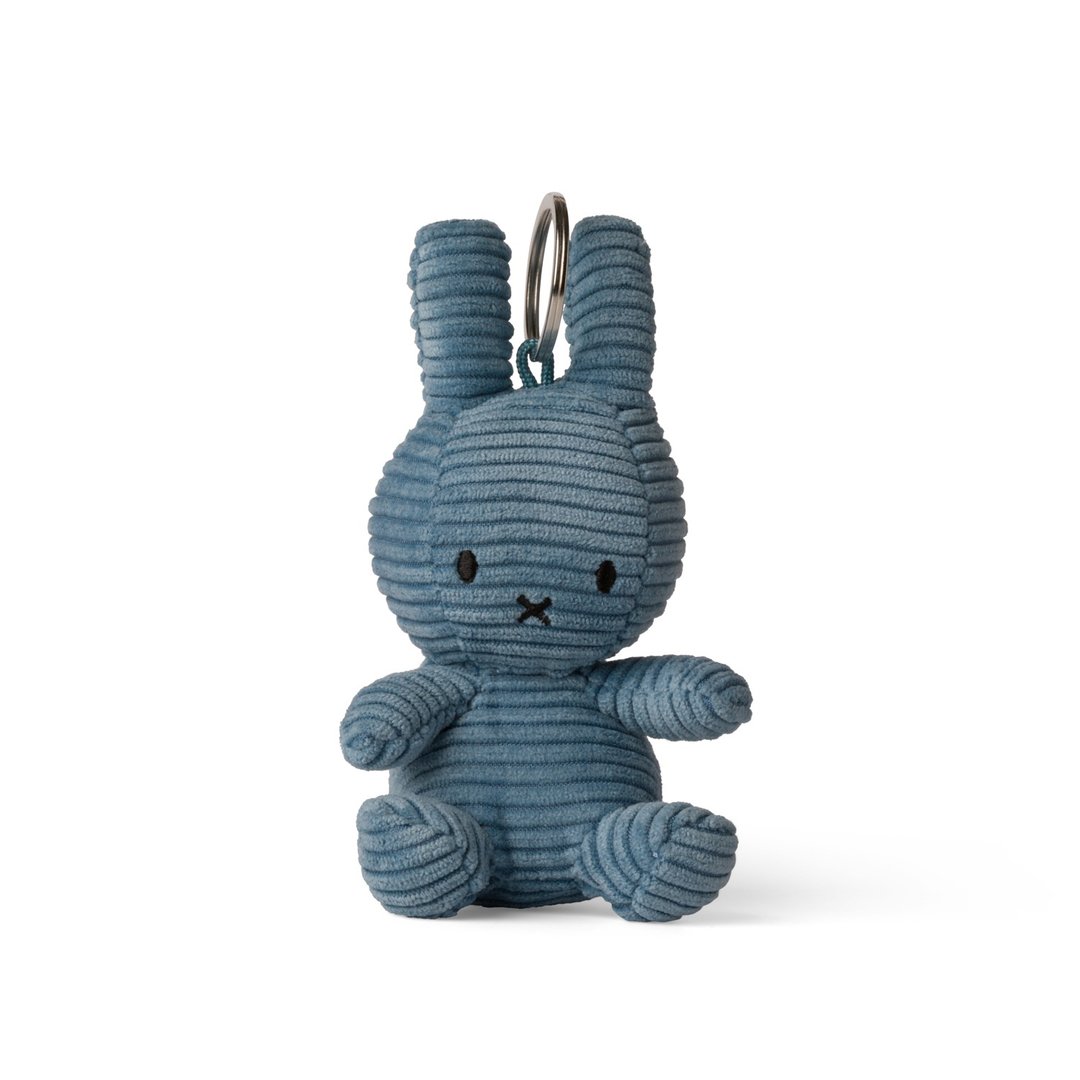 交换礼物 Bon Ton Toys | Miffy 米飞兔 灯芯绒 钥匙圈 蓝色 10cm - 钥匙链/钥匙包 - 其他材质 蓝色