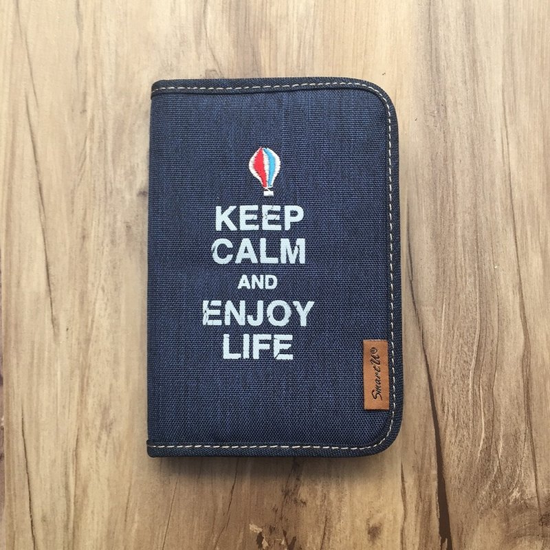 丹宁布色护照夹 - 护照夹/护照套 - 聚酯纤维 蓝色