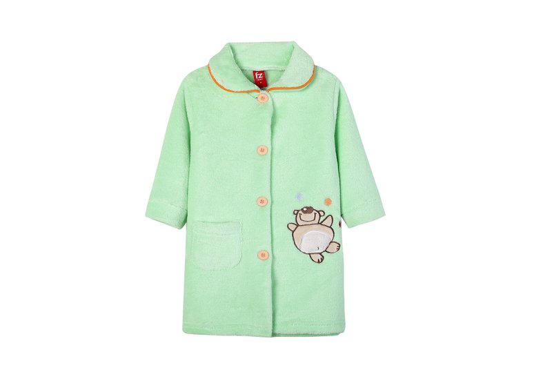宝贝浴袍家居服 秋冬首选 2-5岁 泡泡小熊 - 居家服/睡衣 - 聚酯纤维 绿色