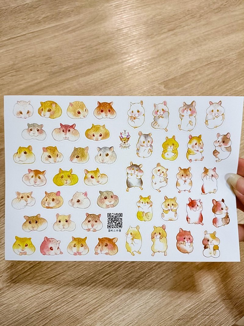 仓鼠&幼幼猫&睡睡猫防水贴纸 - 贴纸 - 纸 多色