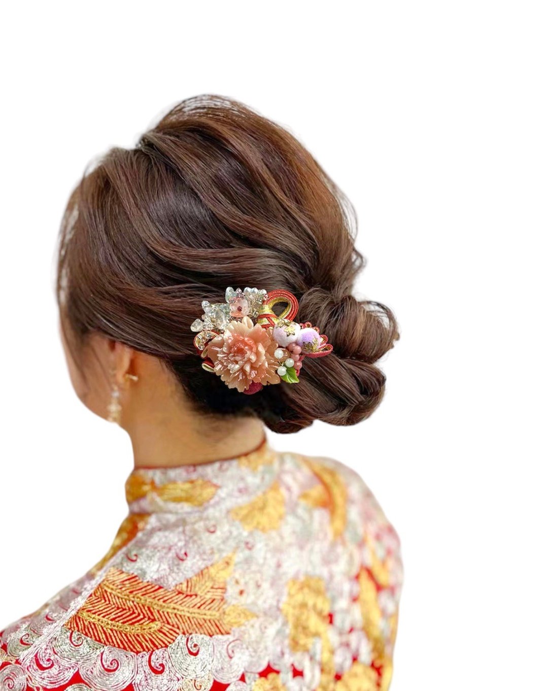 结婚头饰/裙褂头饰/中式头饰/传统款中式新娘头饰/秀和服 - 发饰 - 树脂 红色