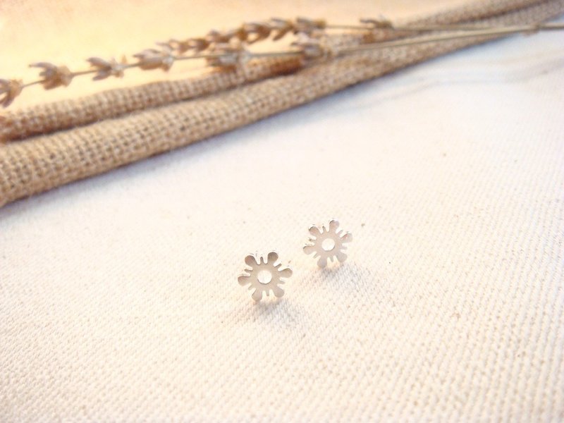 烟火 - 925纯银耳环 / 耳钉 - 耳环/耳夹 - 纯银 白色