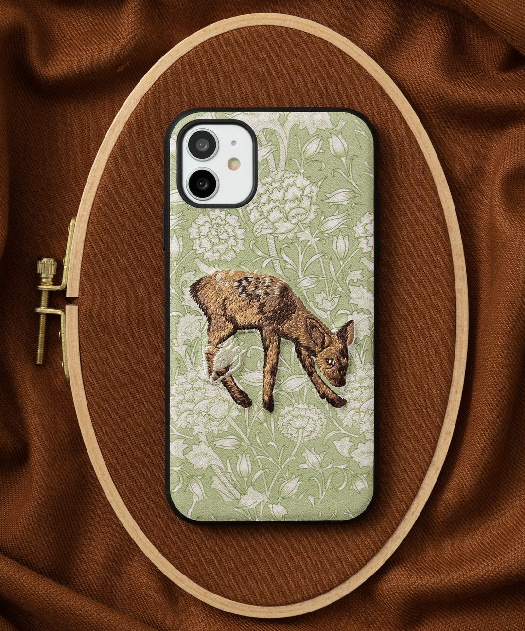 3D 刺绣智慧型手机保护壳 iPhone11 PU 皮革 William Morris 猫动物 04:NAG1357 - 手机壳/手机套 - 塑料 多色