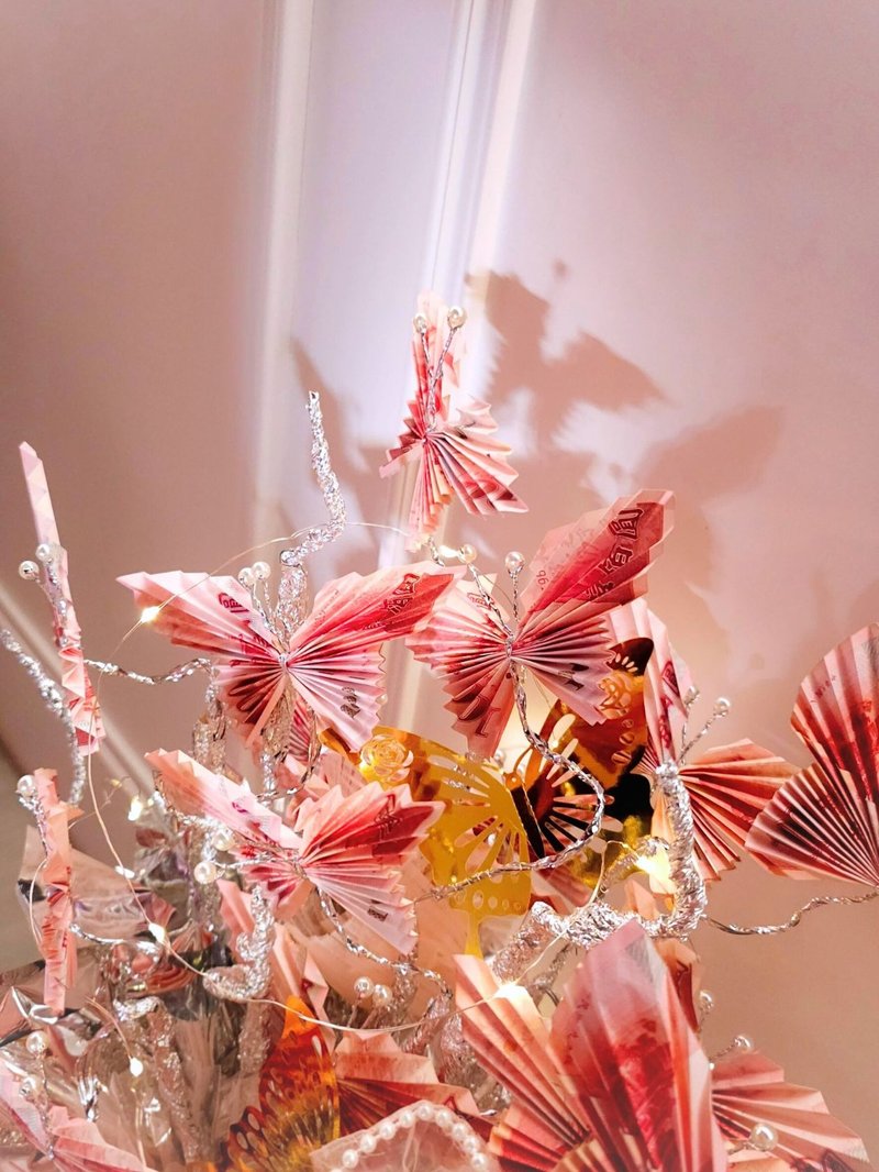 永生花钞票花蝴蝶蛋糕 - 干燥花/捧花 - 植物．花 