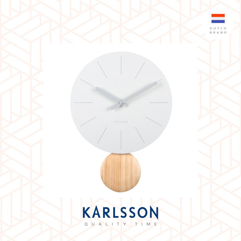 荷兰Karlsson Wall clock L41cm Arlo 摇摆白色金属设计师挂钟 - 时钟/闹钟 - 其他金属 白色
