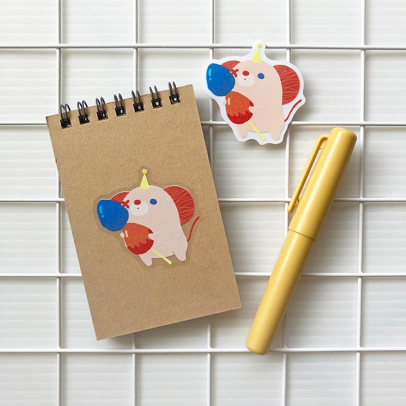 透明造型贴纸 / 糖葫芦 / 珍珠奶茶 / 原创插画 / 三入组 - 贴纸 - 防水材质 多色