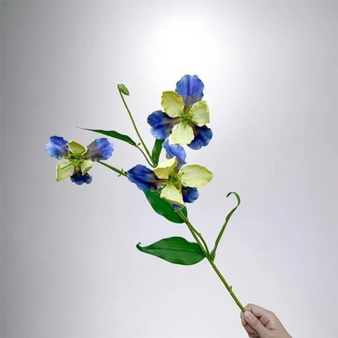 莫内花园爱丽丝鸢尾花克莱尔蓝仿真花花材 (1 入组) - 摆饰 - 塑料 黄色