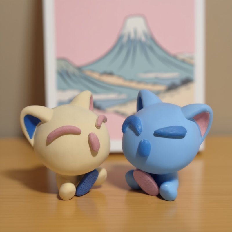 【えんぎ猫】 祈愿摆件0927-0930 - 玩偶/公仔 - 环保材料 粉红色