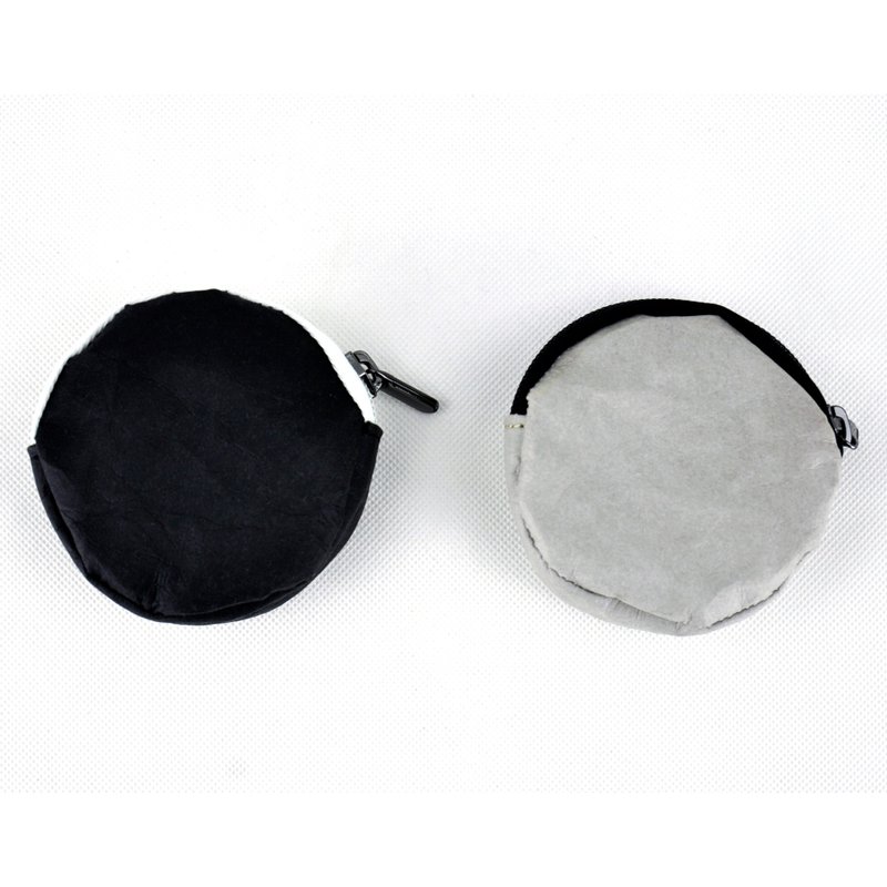 6dots 黑白 / 黑灰 水洗牛皮纸 零钱包 - 零钱包 - 纸 灰色