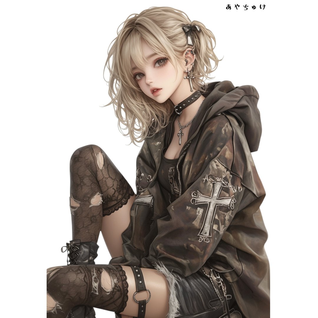 【10月新作5】07-094-0047 人物贴纸 轻庞克女孩 - 贴纸 - 纸 