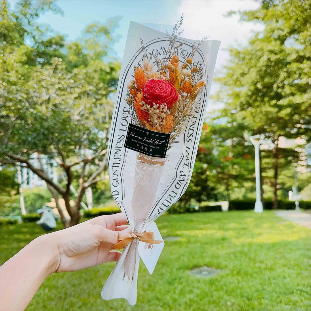 夕阳醉美干燥花束  母亲节花束 生日 毕业花束 教师节 情人节花束 - 干燥花/捧花 - 植物．花 红色