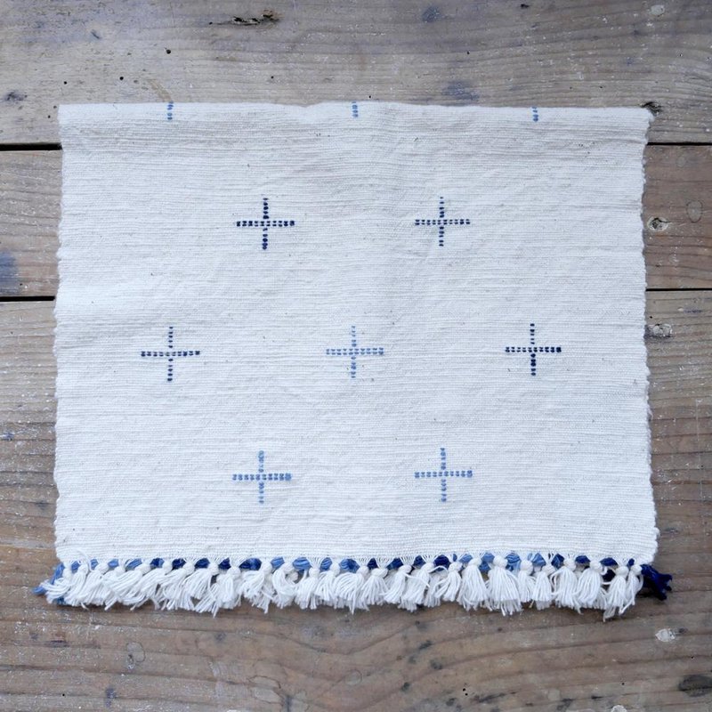 Handspun hand towel (blue) - 餐垫/桌巾 - 棉．麻 