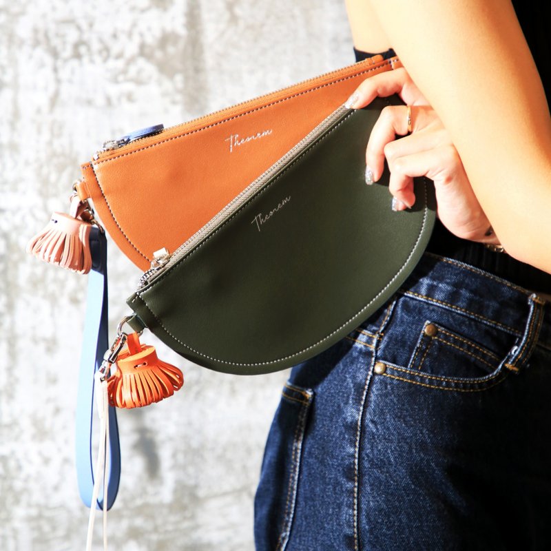 Pie clutch clutch bag - brown color Coin PurseOff-SeasonOff-Season Sales - 手拿包 - 人造皮革 咖啡色