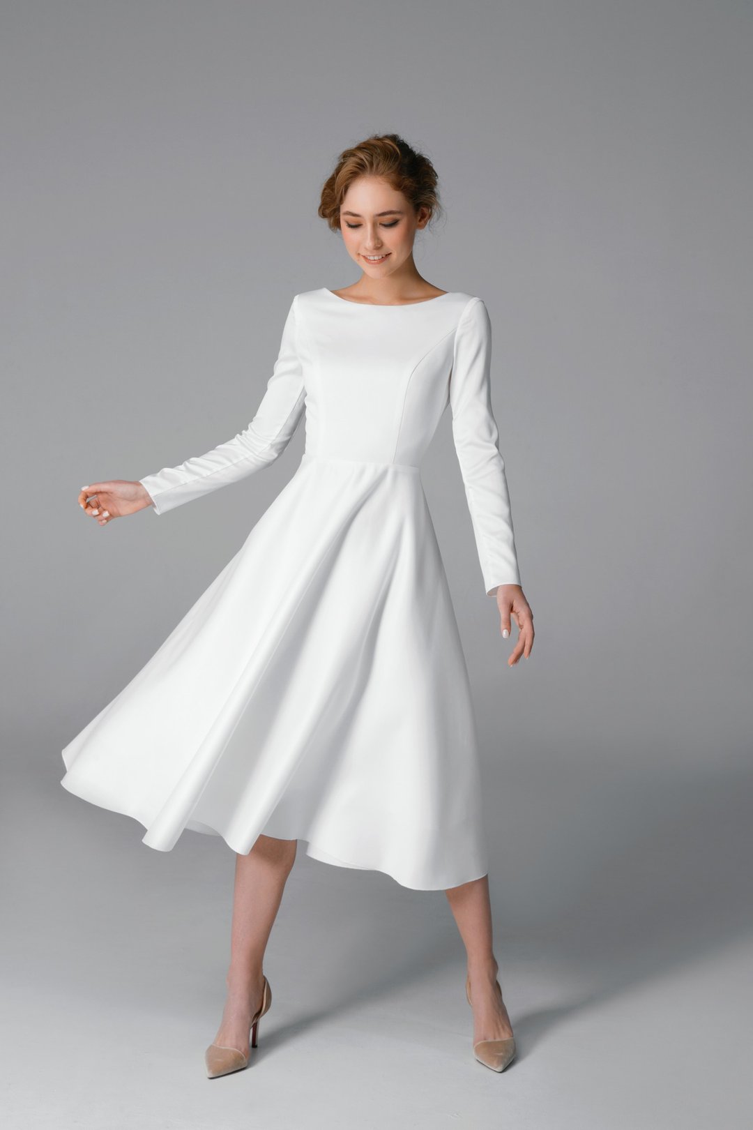 Civil wedding dress, 50s wedding dress, short wedding dress | Vesta - 晚装/礼服 - 其他材质 