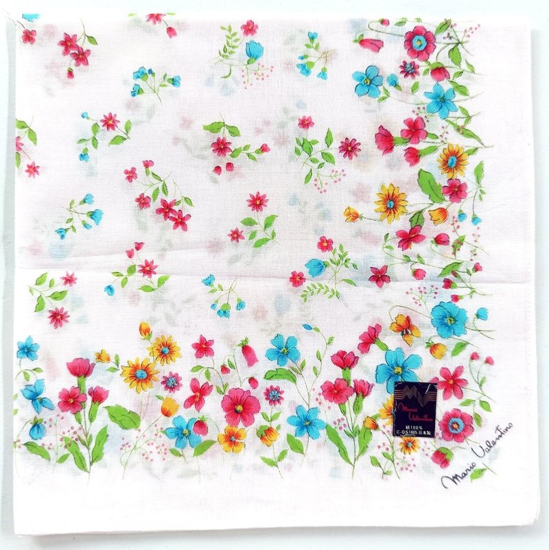 Mario Valentino 复古手帕 / 口袋巾 17 x 16.5 英寸 - 手帕/方巾 - 棉．麻 粉红色