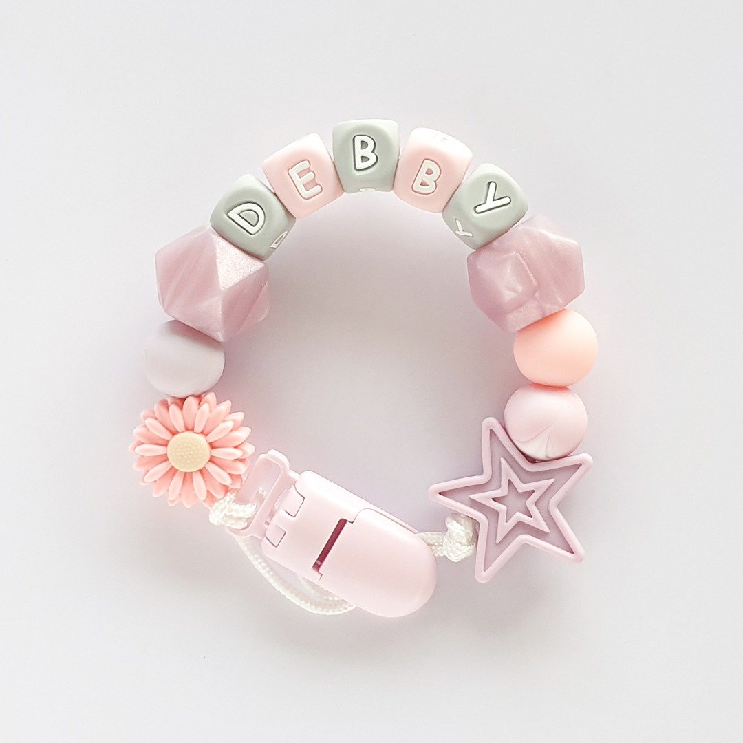 定制化 DEBBY 雏菊 星星 奶嘴链 - 玩具/玩偶 - 其他材质 卡其色