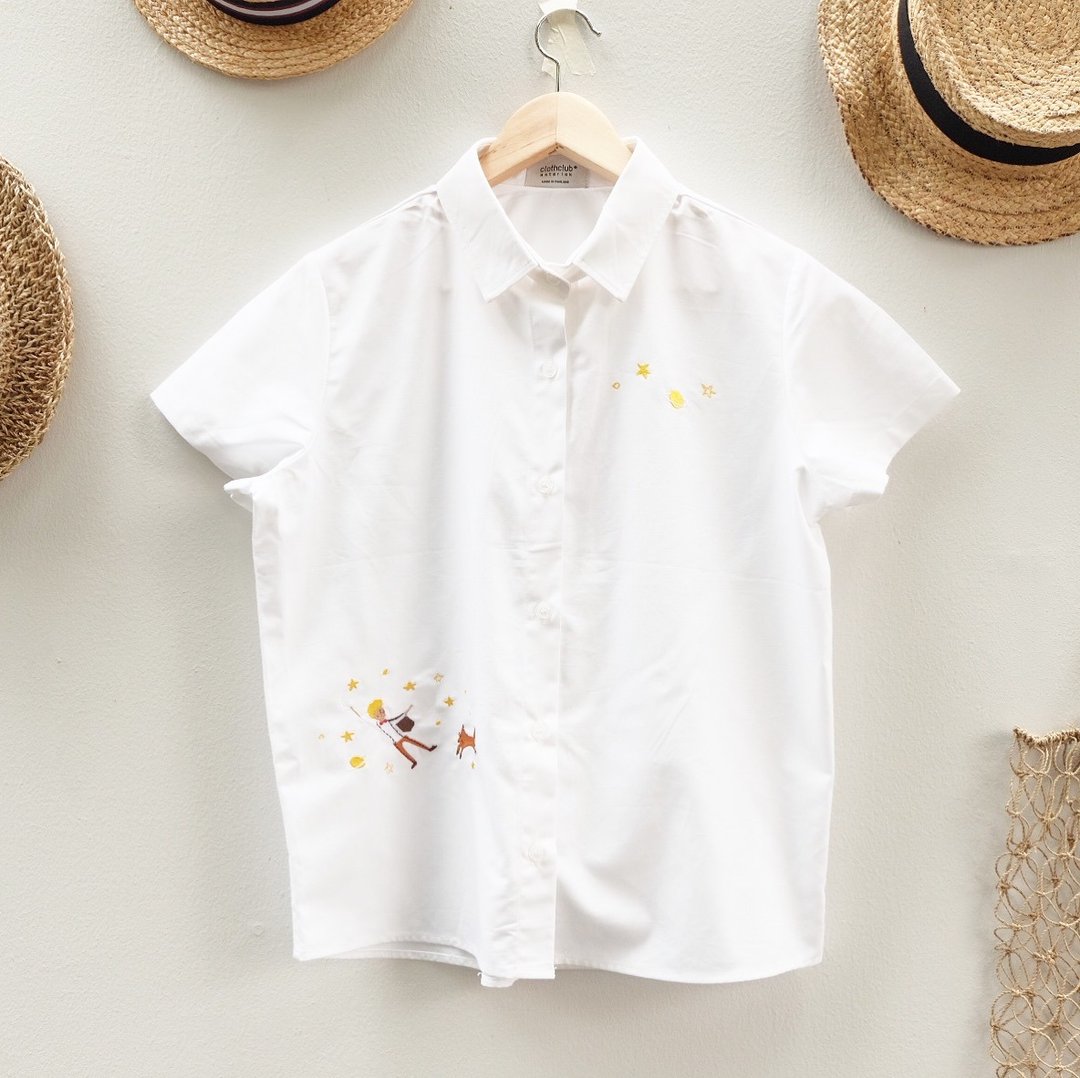 Little Prince Shirt : White - 女装上衣 - 棉 白色