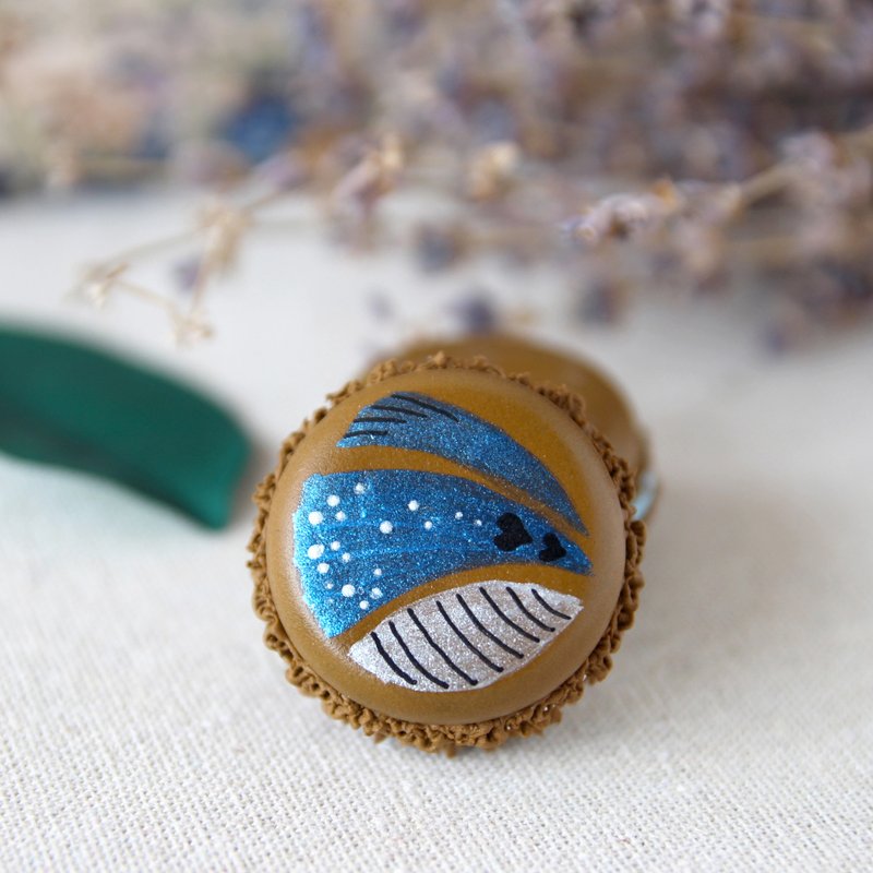 银河-单入原创手绘巧克力马卡龙磁铁 含包装 - 冰箱贴/磁贴 - 粘土 多色