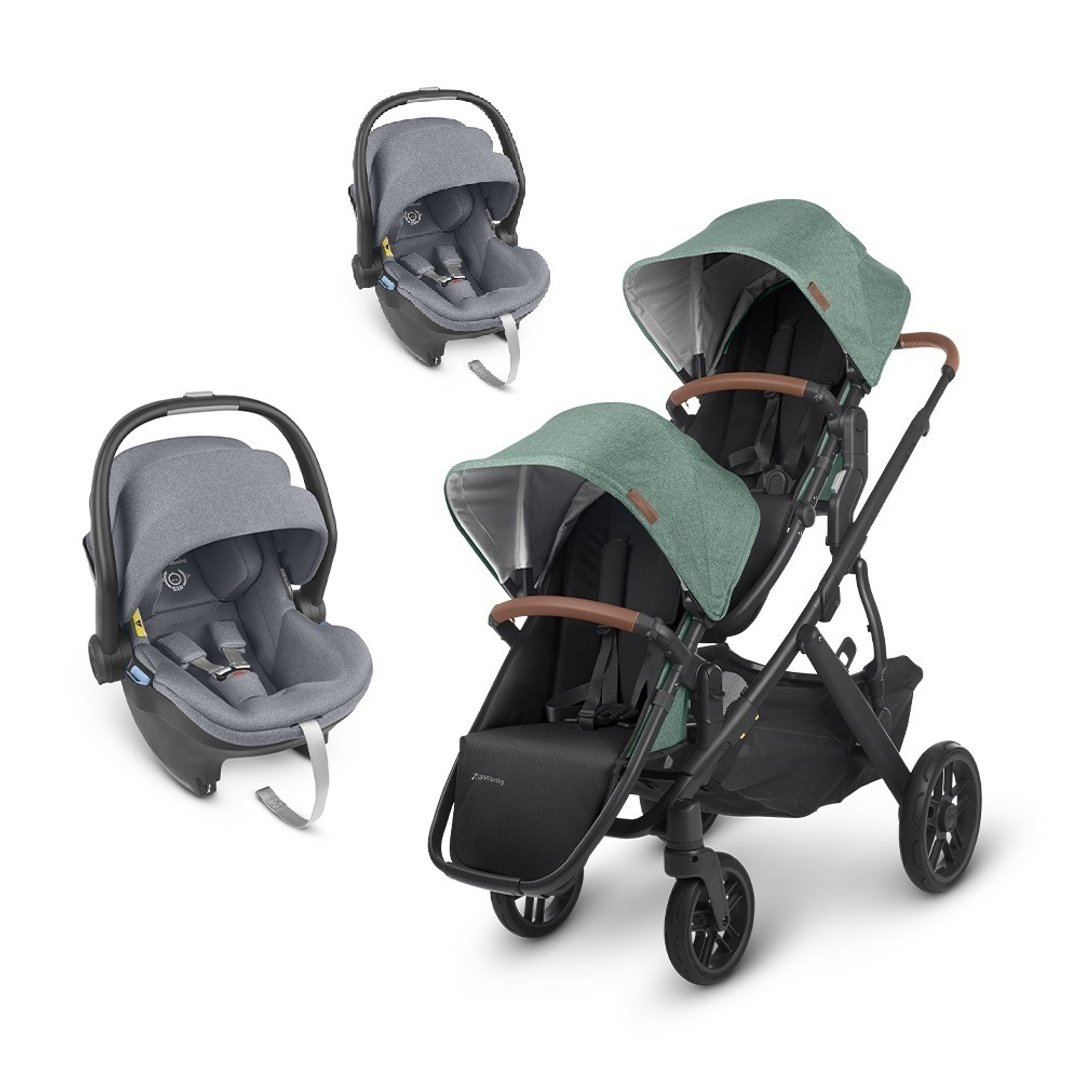 台湾宅配【UPPAbaby】【双宝推车提篮】VISTA V2森林绿+蓝灰提篮2 - 婴儿车/手推车 - 其他材质 绿色