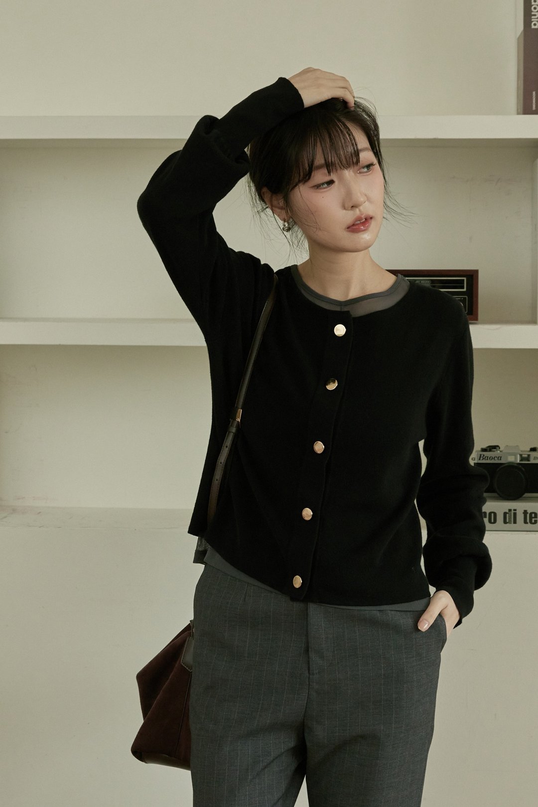 气质短版针织外套(黑) - 女装针织衫/毛衣 - 其他材质 黑色